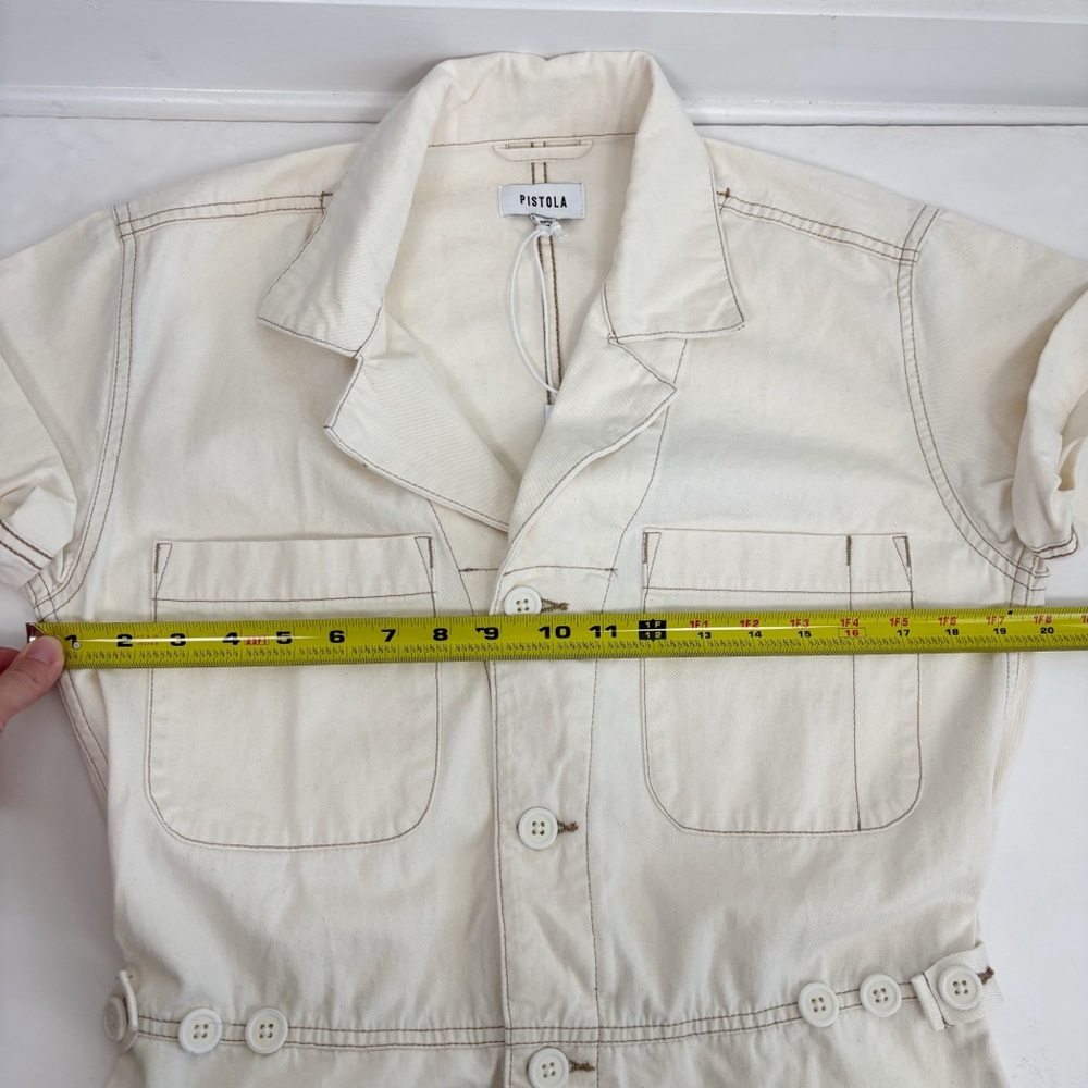 Pistola Parker Short Romper in Ecru Size S - Picture 9 of 11